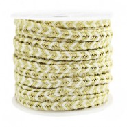 Hilo macramé trenzado 4mm - Dorado-blanco